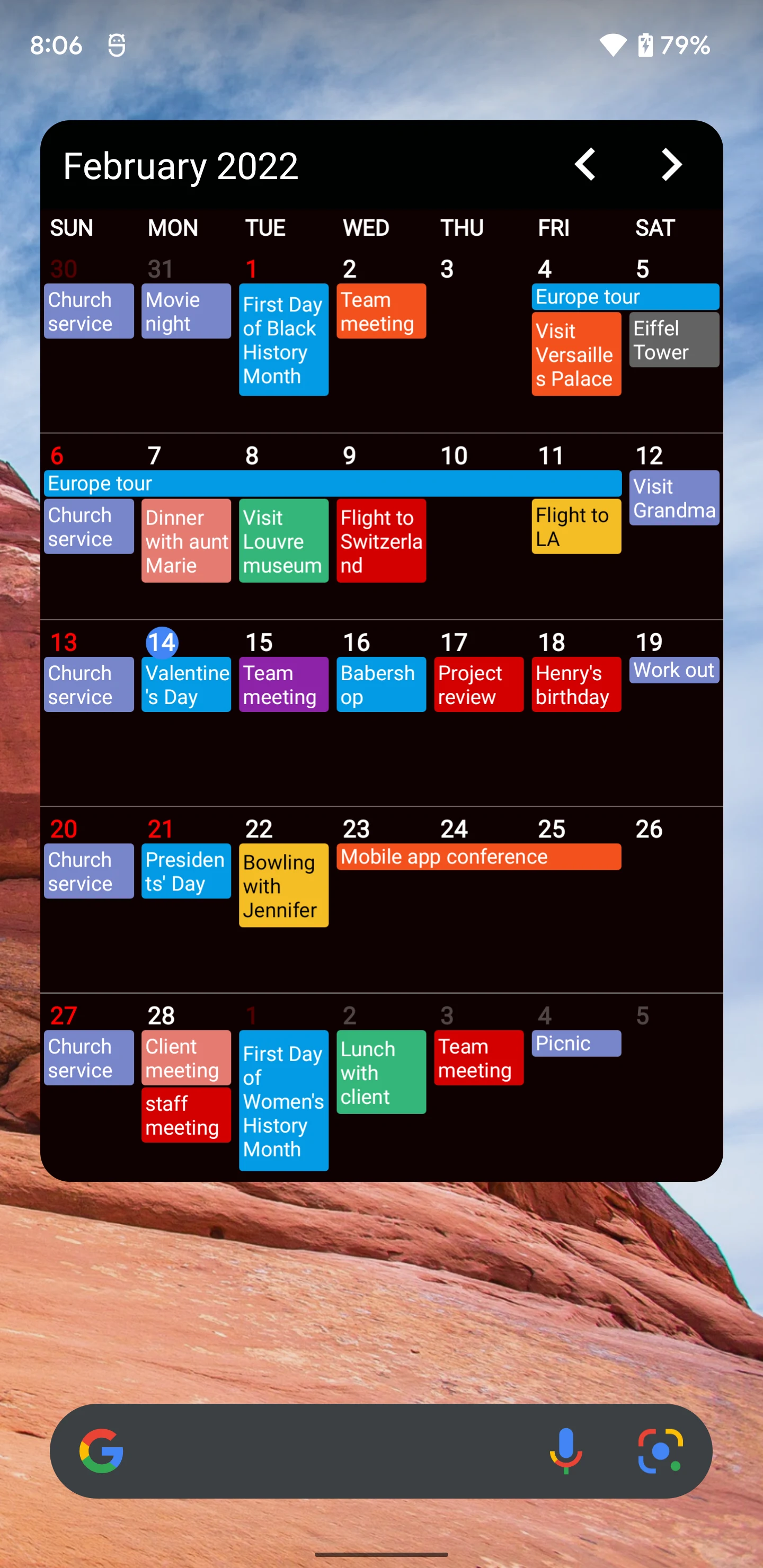 Calendar Widgets Suite screenshot
