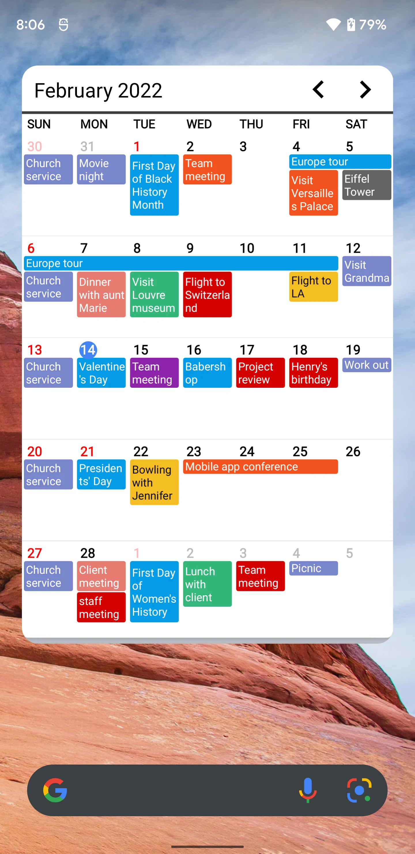 Calendar Widgets Suite screenshot
